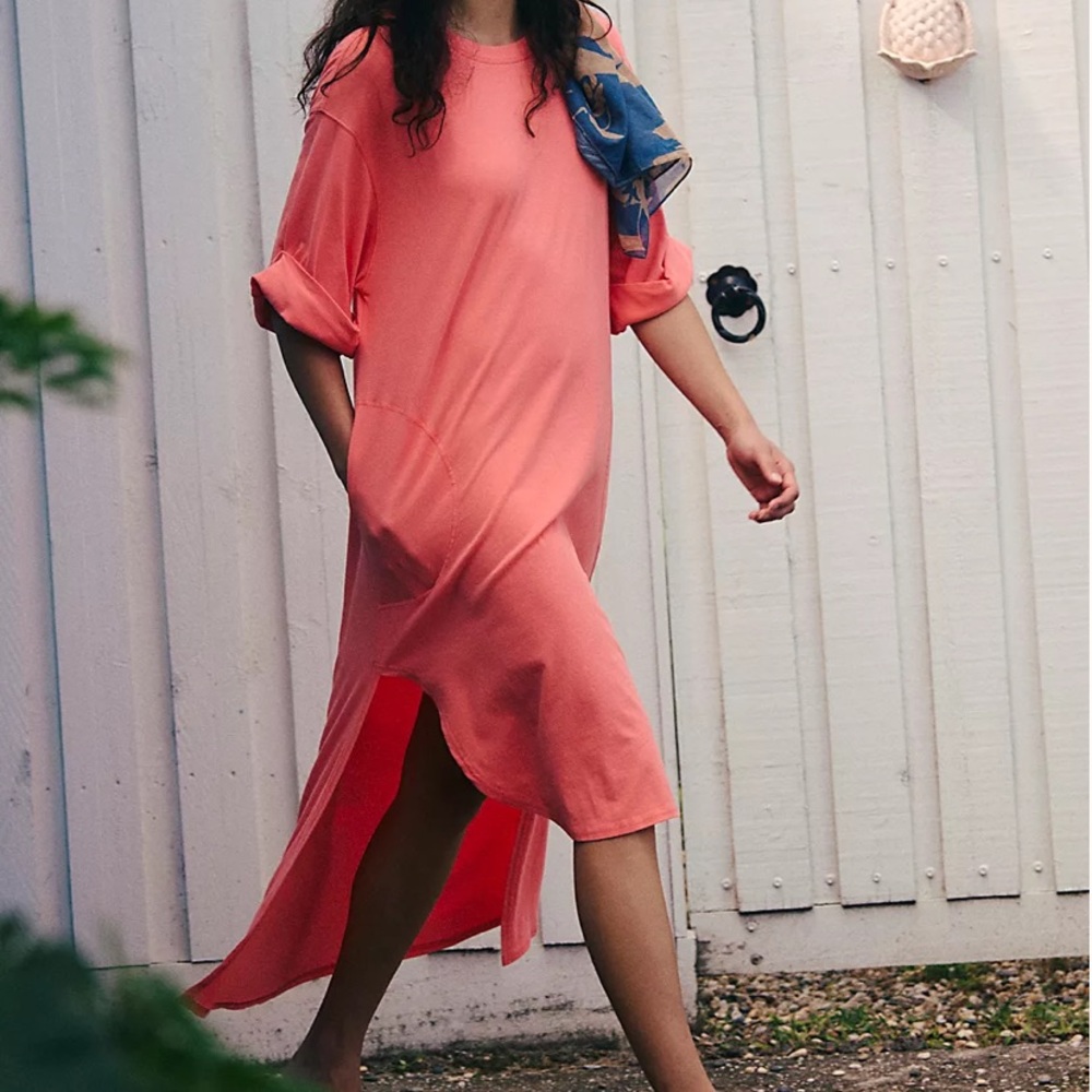 Free People Vibrant Coral Cover-Up Dress - Picture 2 of 4